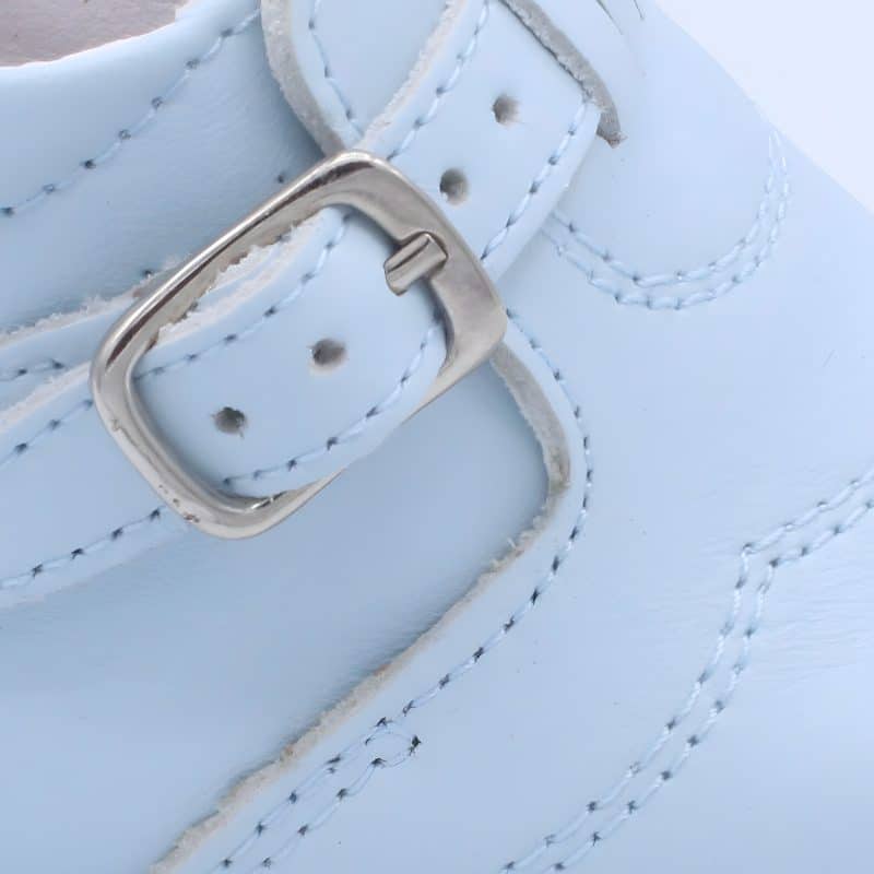 'Dexter' Boys Pale Blue Leather Buckle Boots