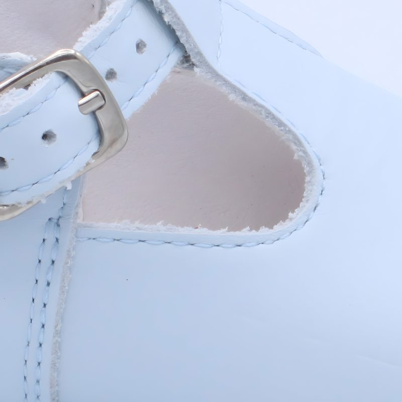 'Fernando' Boys Pale Blue Leather T-Bar Shoes