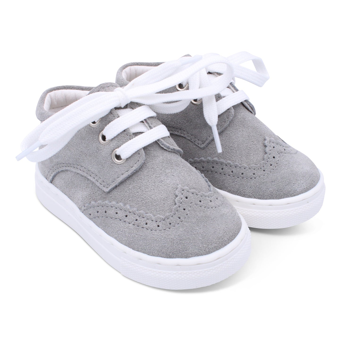 'Francisco' Boys Light Grey Suede Brogue Trainers