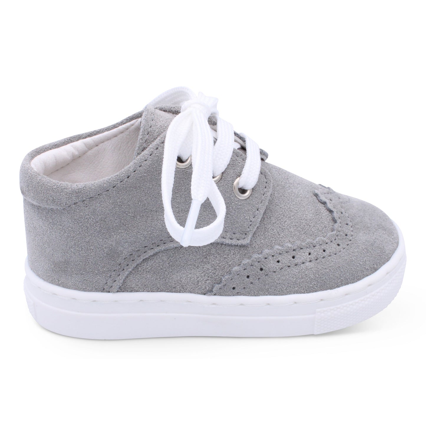 'Francisco' Boys Light Grey Suede Brogue Trainers