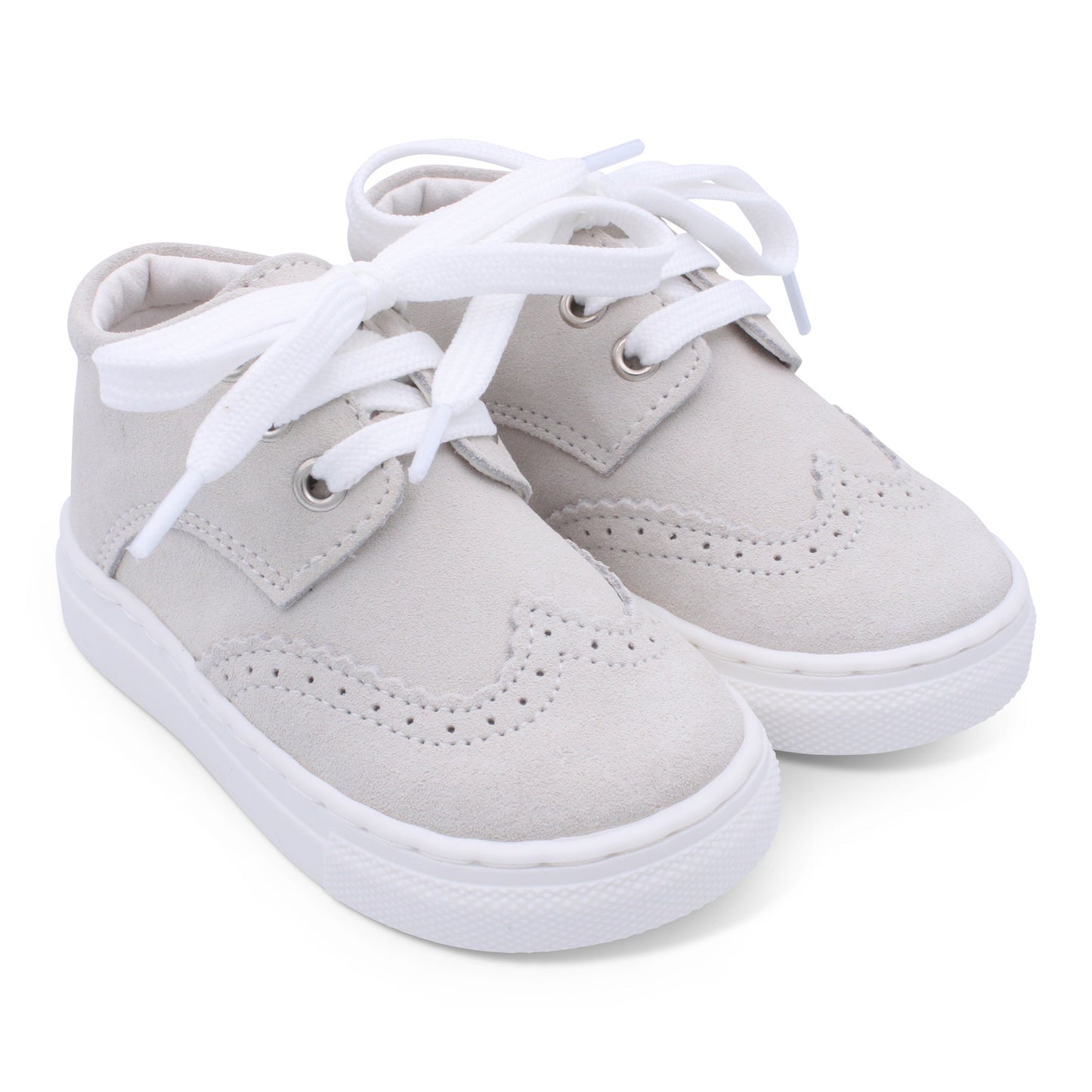 'Francisco' Boys Beige Suede Brogue Trainers