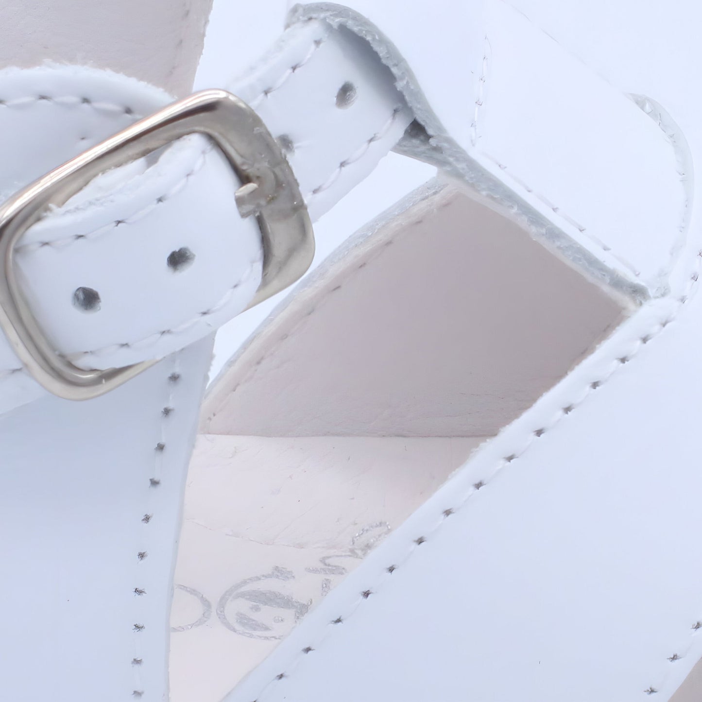 'Myles' Boys White Leather T-Bar Sandals
