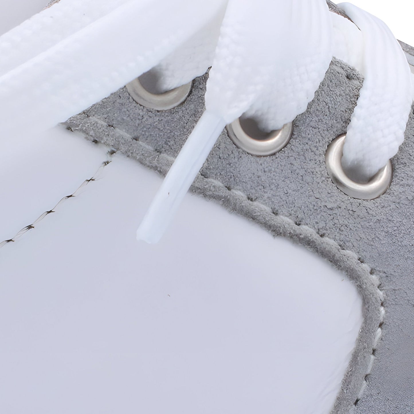 'Nico' Boys White Leather with Light Grey Suede Trainers