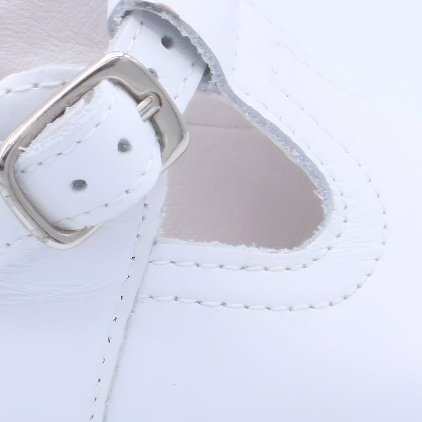 'Oren' Boys White Leather T-Bar Shoes