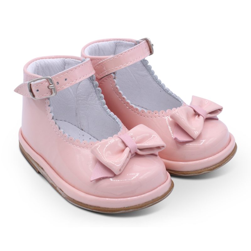 'Ruby' Girls Pink Patent Ankle Strap Shoes