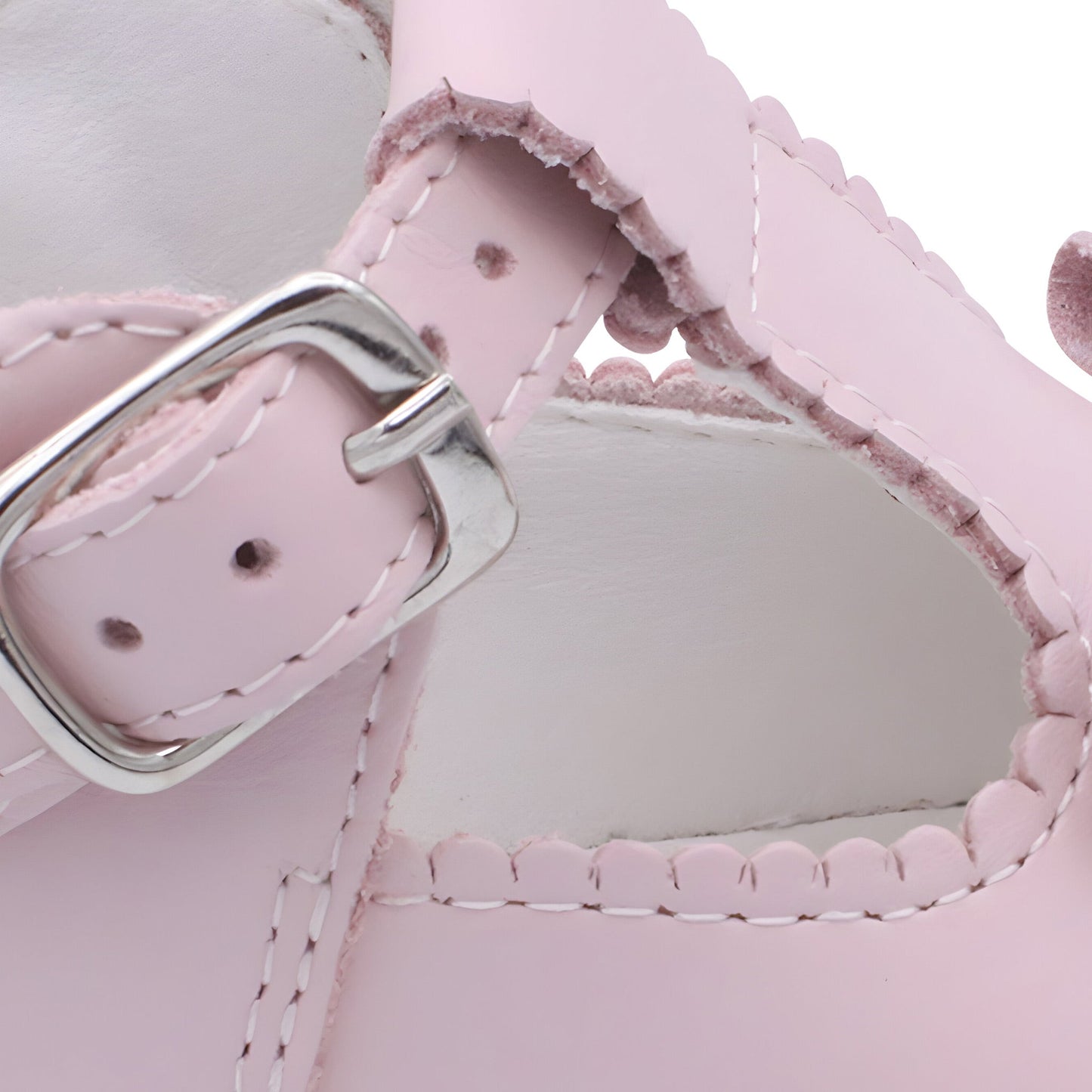 'Sabina' Girls Pale Pink Leather T-Bar Shoes