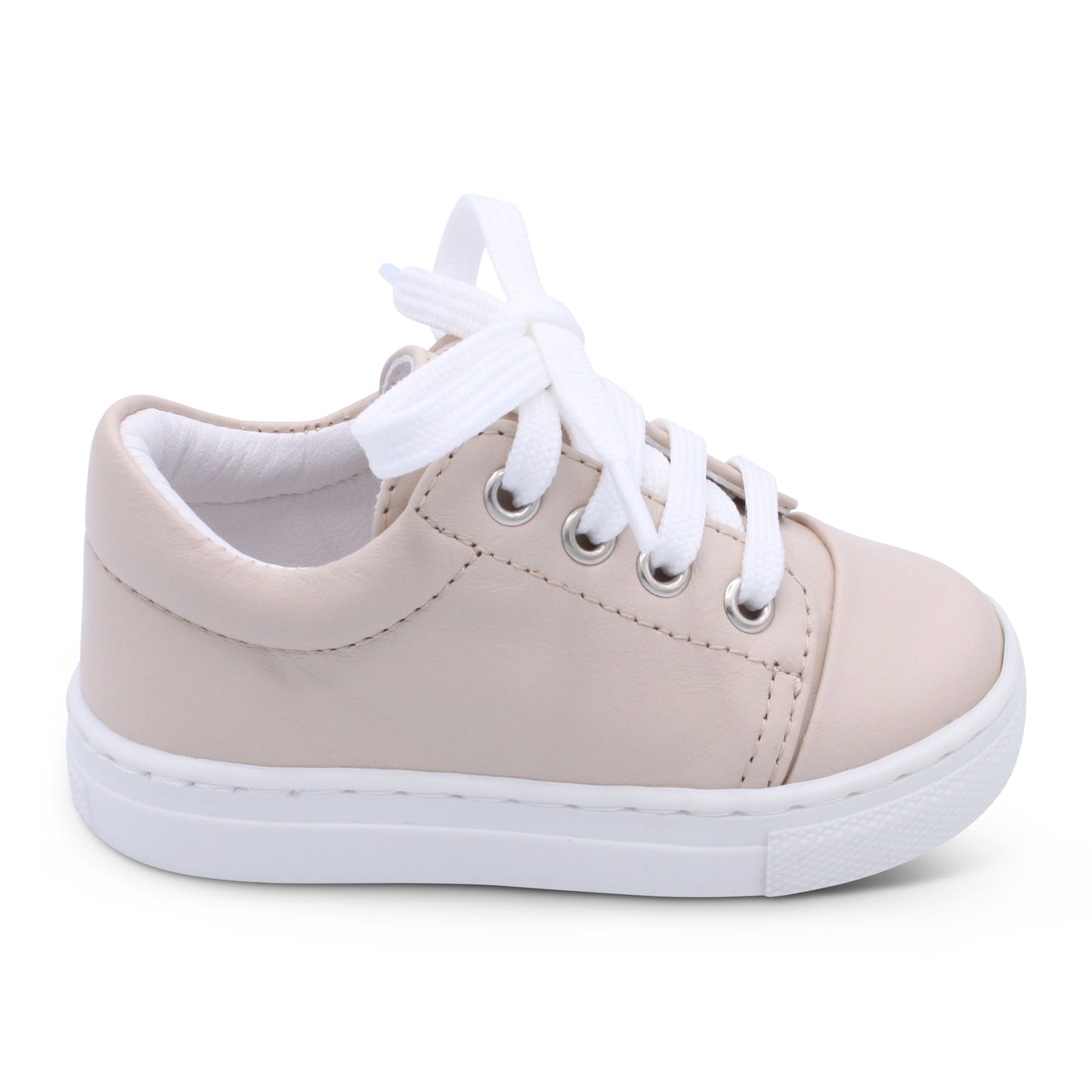 'Santiago' Boys Nude Leather Trainers