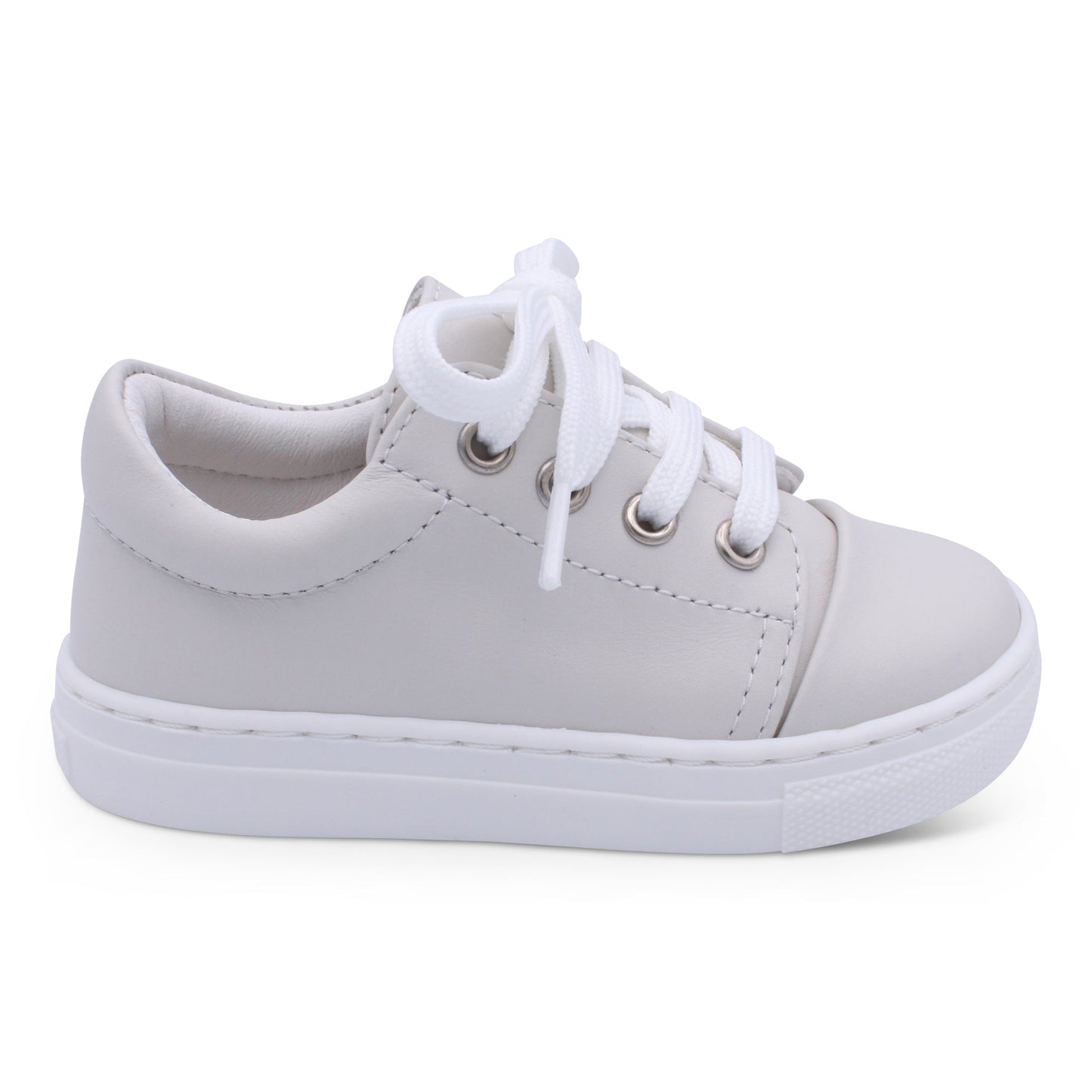 'Santiago' Boys Beige Leather Trainers