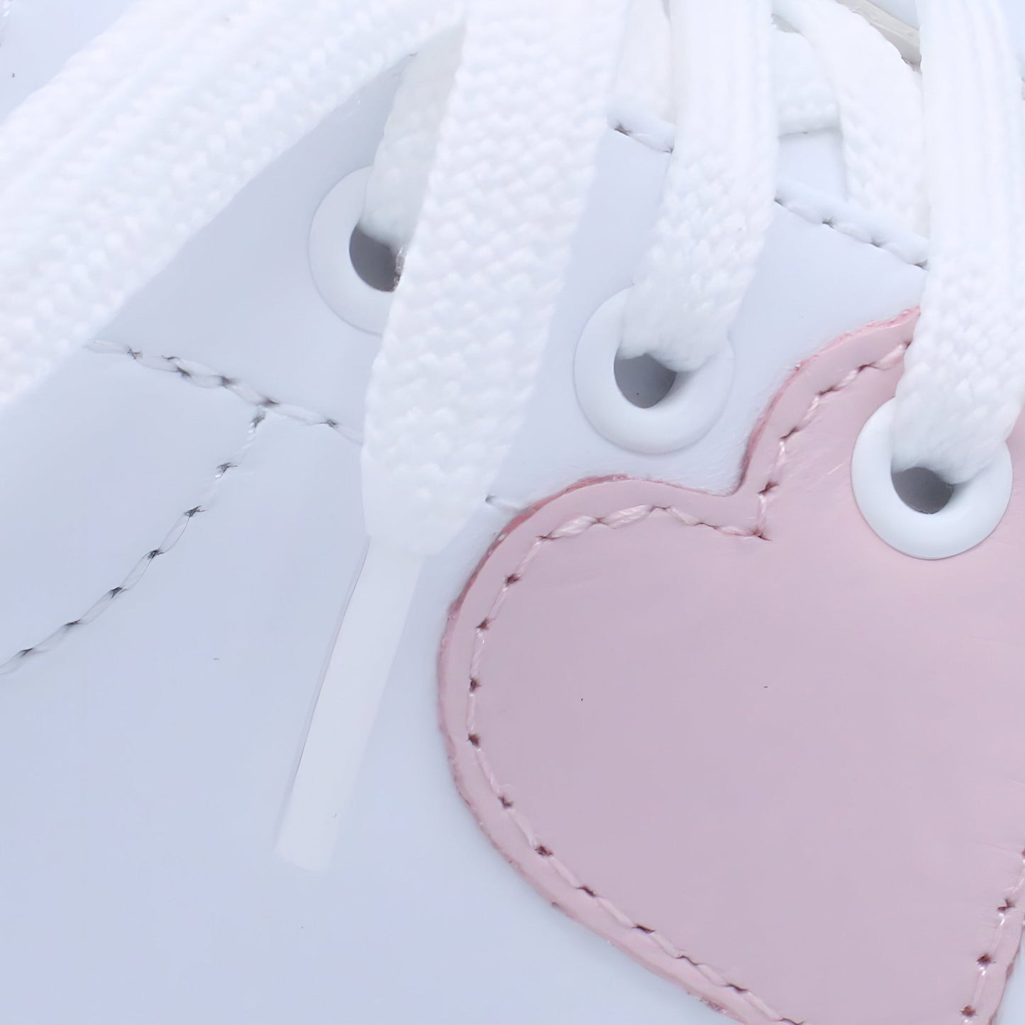 'Santina' Girls White Leather with Pink Trainers
