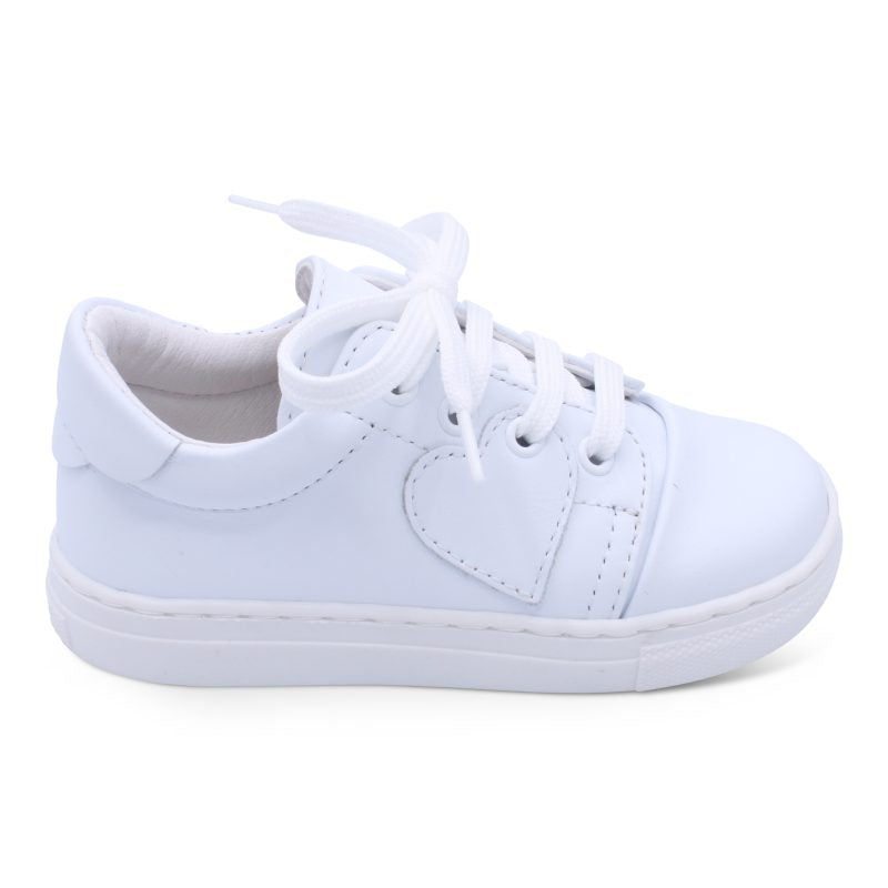'Santina' Girls White Leather Trainers
