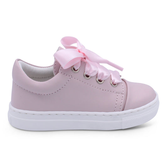 'Santi' Girls Pink Leather Trainers
