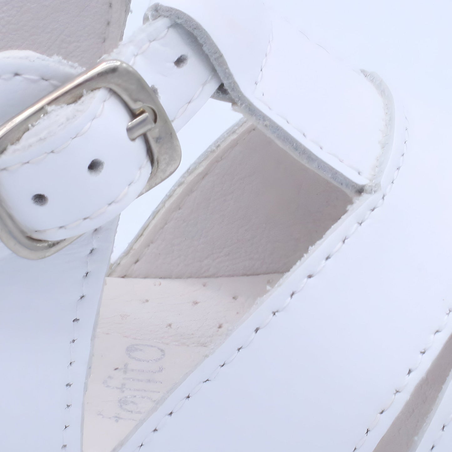 'Silvio' Boys White Leather T-Bar Sandals