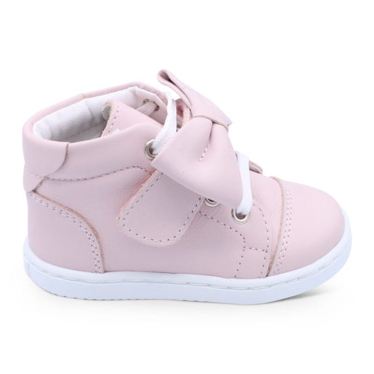 'Tatiana' Girls Pink Leather High-Tops