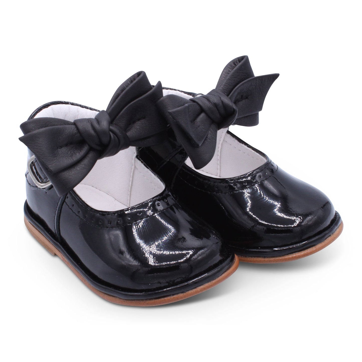 'Vitoria' Girls Black Patent Bar Shoes