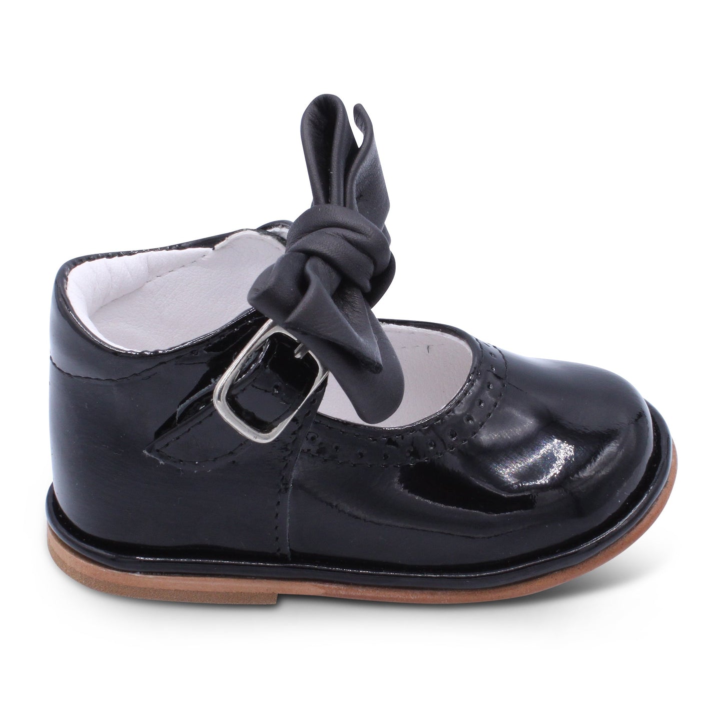 'Vitoria' Girls Black Patent Bar Shoes