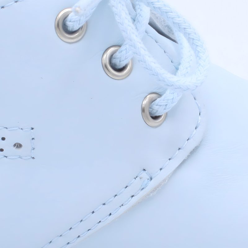 'Zachary' Boys Pale Blue Leather Lace Boots